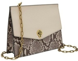 R Fossil Stevie Crossbody Taupe Snake Leather Python SHB2496889 NWT $138 FS - £54.91 GBP
