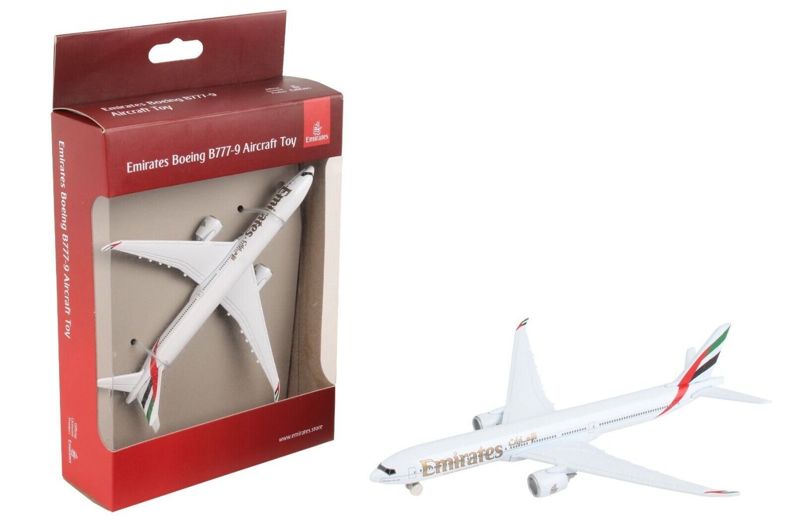5.5 Inch Boeing 777 777-9 Emirates 1/525 Scale Diecast Model Airplane - $21.77