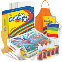 Marbling Paint Kit for Kids 5 with Tray Apron 5 Colors Water Paint Set C... - £34.47 GBP