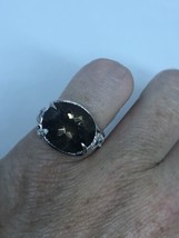 Vintage Smoky Topaz 925 Sterling Silver Size Pinky Ring - £94.96 GBP