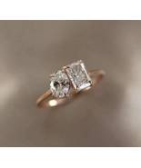 3.0 Ct Oval And Emerald Cut Diamond Toi et Moi Ring Gorgeous Wedding Bri... - £118.19 GBP