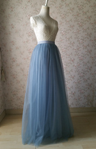 DUSTY BLUE Tulle Skirt Custom Plus Size Dusty Blue Bridesmaid Tulle Skirt image 3