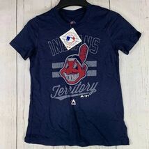 Cleveland Guardians MLB Medium Majestic Casual T-Shirt Blue New Youth Girls - $26.35 CAD