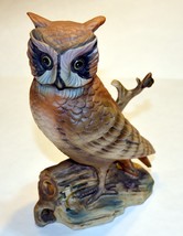 Signed Royal Crown Hand Painted Porcelain Owl Bird Figurine Japan vintage - £7.86 GBP