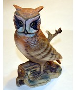 Signed Royal Crown Hand Painted Porcelain Owl Bird Figurine Japan vintage - $13.70 CAD