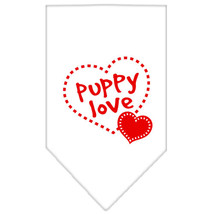 Puppy Love Screen Print Bandana White Size Large - £9.11 GBP