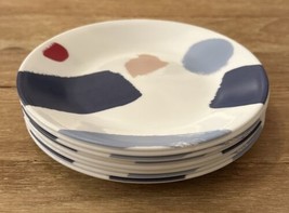Corelle Vivid Splash Dessert Bread Plates 6.75&quot; White Blue Red Beige - S... - $52.00