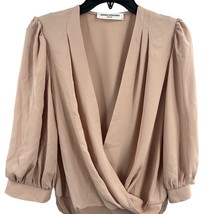 Amanda Uprichard Pale Peach Wrap Bodysuit Medium New - $37.64