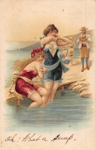 Man Photographs Bathing Beauties With Camera~Embossed Postcard - £5.67 GBP