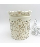 Scentsy Heavenly Angel Ivory &amp; Gold Wax Warmer Retired Holiday Tested Works - £19.61 GBP