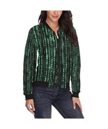 Matrix Raining Code Women&#39;s Bomber Jacket - $82.85 CAD