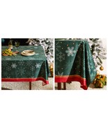 55&quot;x55&quot; Christmas Snowflakes Tablecloth, Waterproof and Stain-Resistant - $81.99