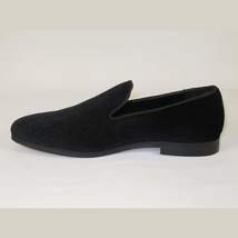 Mens Santino Luciano Shoes Soft Velvet Slip on Loafer Formal Wedding C351 Black image 5