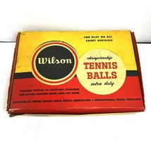 Vintage Antique 1960'S Wilson Tennis Ball Box with 4 UNOPENED CANS sports - $215.04