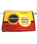Vintage Antique 1960&#39;S Wilson Tennis Ball Box with 4 UNOPENED CANS sports - £169.45 GBP