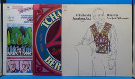 Lot of 3 Leonard Bernstein LPs TCHAIKOVSKY Nutcracker, Symphony #3 &amp; #4 SHA1 - $9.89