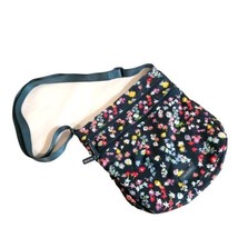 Vera Bradley Dark Blue Floral Triple  Zip Hipster Crossbody Handbag Purse EUC - £13.98 GBP