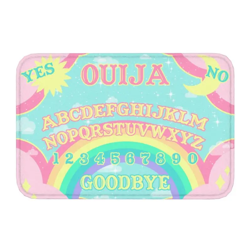 Pastel Rainbow Ouija Board Front Door Mat Outdoor Quick Dry Spirit Witchcraft Do - $15.99