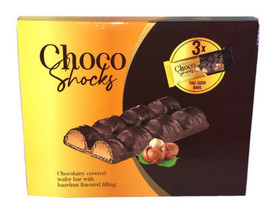 Ukraine Choco Shock Chocolatey Covered Wafer Bar W Hazelnut Flav Filling 3 Bars - £14.66 GBP