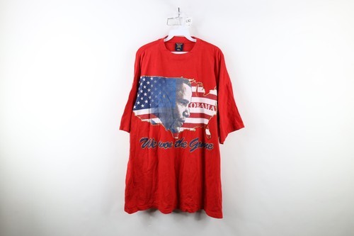Vintage Y2K Mens 4XL Distressed President Barack Obama We Won The Game T... - £33.33 GBP