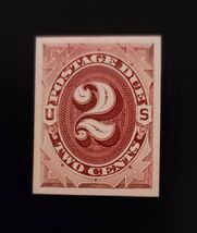1891 2c U.S. Postage Due, Bright Claret, J23, P4, Mint Proof on Card, VF - $18.94