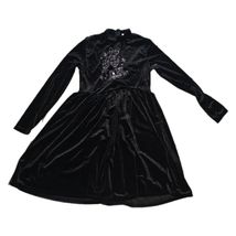 New! Girls Black Velvet Long Sleeve Rhinestone Unicorn  Dress - $8.00