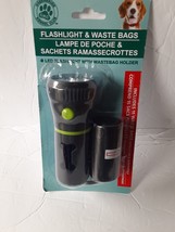 LED Flashlight With DOG Waste Bag Holder and 15 bags - BLACK - $196.80 MXN