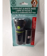 LED Flashlight With DOG Waste Bag Holder and 15 bags - BLACK - $196.80 MXN