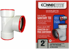 Sanitary Tee 90°, Push Fit DWV, Sch-40 2&#39;&#39; Dia. PVC, Connectite - Charlo... - $8.90