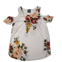 TMG New York Ivory Floral Sleeveless Top Crop Womens XL with Necklace - £11.35 GBP