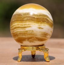 130g Yellow Banded Calcite Quartz Crystal Healing Chakra Energy Stone Sp... - $46.35