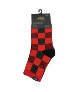 Vans Checkered Plaid Half Crew Socks Women&#39;s Size 6.5-10 Red Black (1 Pa... - $246.21 MXN