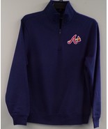 Atlanta Braves &quot;A&quot; Logo Baseball Mens 1/4 Zip Pullover XS-4XL, LT-4XLT New - £31.13 GBP+