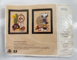 The Creative Circle Crewel Embroidery Kit #0552 Indian Artifacts 1987 Vi... - $202.71 MXN