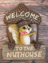 Rustic Welcome To The Nut House Funny Family Squirrel And Acorn Wall Dec... - £32.04 GBP