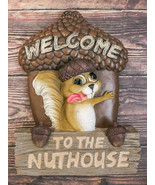 Rustic Welcome To The Nut House Funny Family Squirrel And Acorn Wall Dec... - $39.99