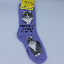 Foozys Womens Socks Norwegian Forest Cats Size 9-11 Purple - $6.79