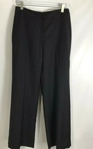 LOFT Petite Pants Trousers Julie Wool Blend Black Pinstriped Wide Leg SZ 4P - £21.52 GBP