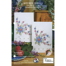 Tobin Stamped For Embroidery Kitchen Towels 17&quot;X30&quot; 2/Pkg-Serenade - £13.48 GBP