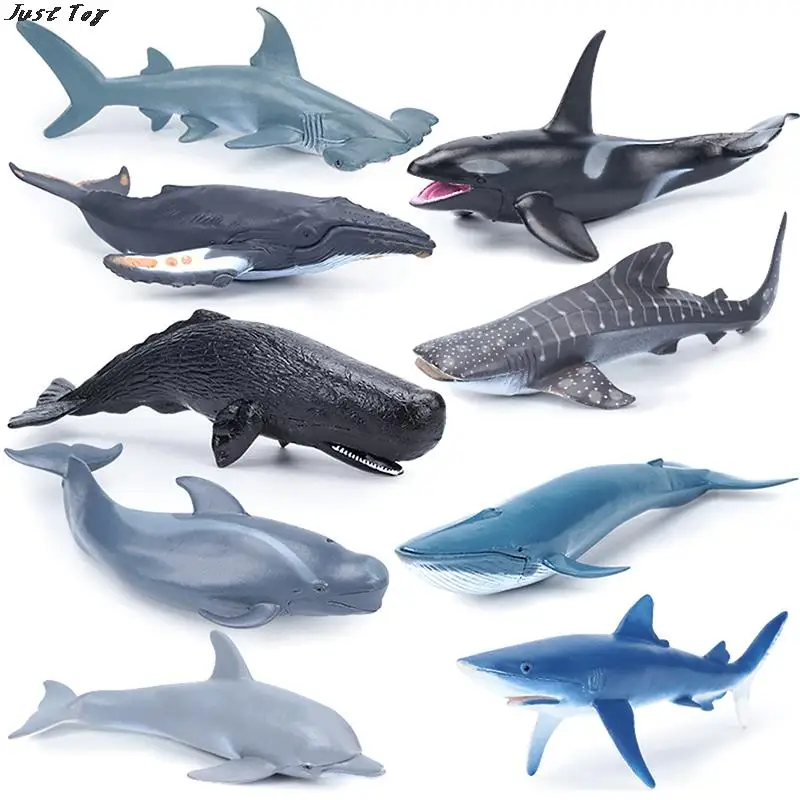 Simulation Marine Sea Life Whale Figurines Shark Cachalot Action Figures Ocean - £8.39 GBP+