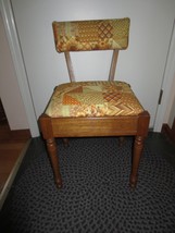Vtg. SINGER Sewing Machine PADDED Storage BENCH/CHAIR w/BACK--17&quot;x 16&quot;x ... - £78.85 GBP