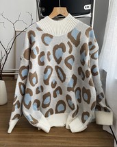 WYWM 2022 Winter New  Print Sweater Women Basic Loose  O-neck Pullovers Ladies O - £86.54 GBP