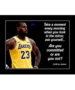 Lebron Inspirational Basketball Poster Print Commitment Quote Wall Art G... - £18.15 GBP+
