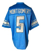 David Montgomery Detroit Firmado Azul Claro Camiseta de Fútbol Bas - £77.56 GBP