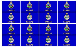 Kansas KS Flag 12 Pack Lot of Vinyl Stickers - 2&quot; Inches Each - £4.77 GBP
