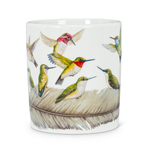 Hummingbird Jumbo Coffee Mugs Set 4 Stoneware 16 oz Multi-color Dishwasher Safe image 2