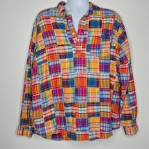 Vintage Polo Ralph Lauren Men&#39;s XL Jay Plaid Madras Patchwork Pullover L... - £46.24 GBP