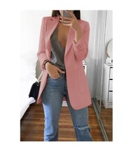 Fashion Casual Suit Polo Neck Slim Fit Cardigan Temperament Women&#39;s Coat, pifen - £15.92 GBP