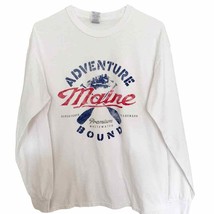 Gildan 2006 White Maine Destination Adventure Bound Long Sleeve Tee Medium - £22.42 GBP