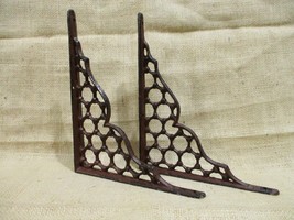 2 Cast Iron Large Antique Style Brackets Garden Braces Shelf Bracket Cor... - £20.86 GBP